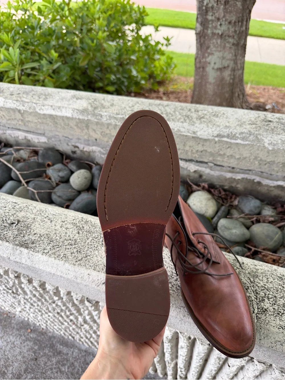 Joseph Abboud Rustic Brown Leather Chukka Boots